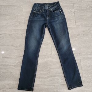 Silver Suki Straight Dark Blue Jeans Size 25x29